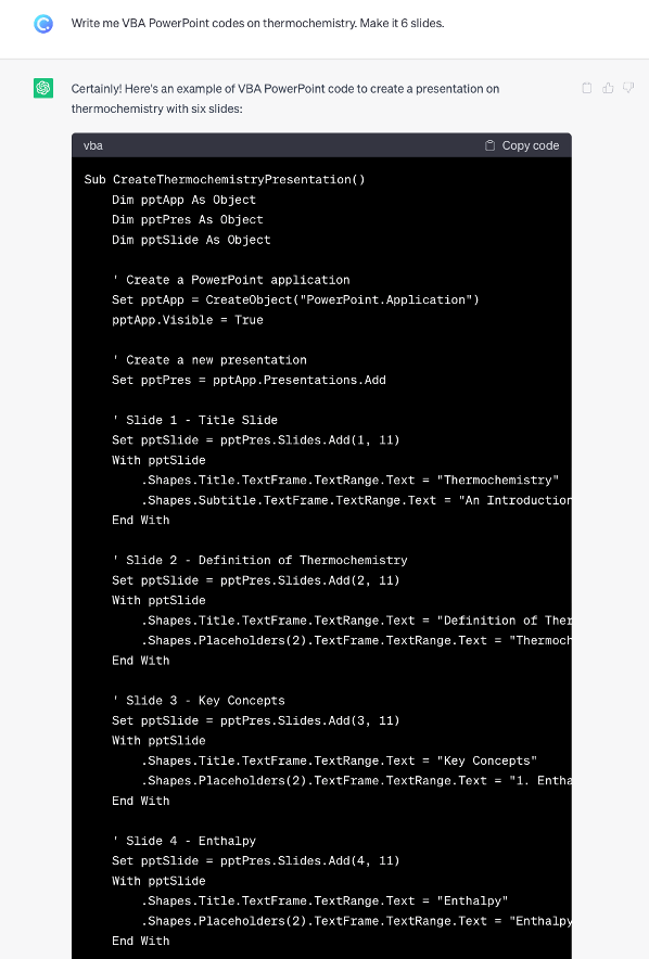 ChatGPT tự động tạo slide PowerPoint AI bằng mã VBA