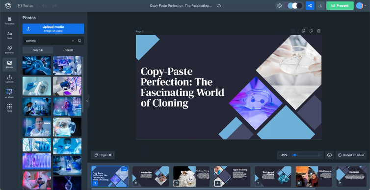 Trình tạo PowerPoint AI WePik