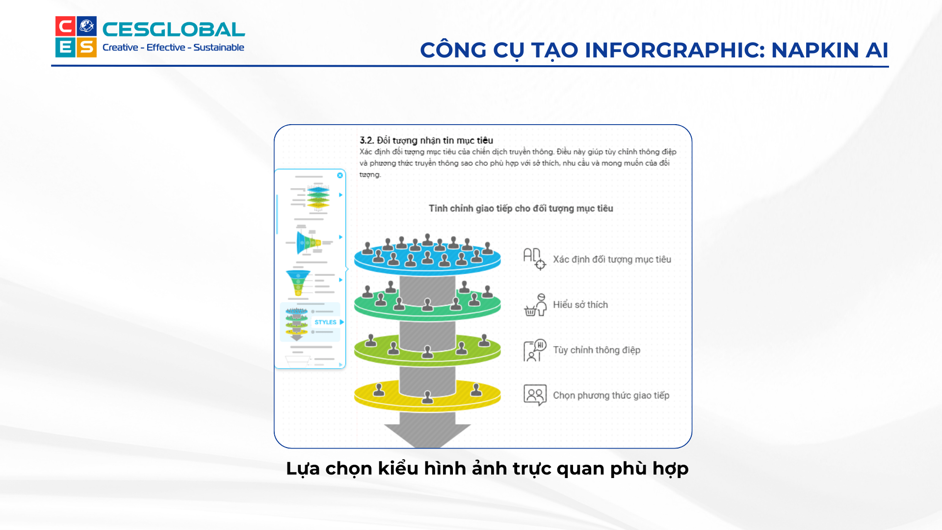 Tính năng chỉnh sửa kiểu chữ, kích thước và màu chữ cho văn bản trong Napkin AI